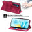 For Samsung Galaxy S26 Case Flower Pattern PU Leather Wallet Phone Cover with Strap - Wine Red - 6