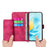 For Samsung Galaxy S26 Ultra Case Flower Pattern PU Leather Wallet Phone Cover with Strap - Wine Red - 2