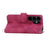 For Samsung Galaxy S26 Ultra Case Flower Pattern PU Leather Wallet Phone Cover with Strap - Wine Red - 3