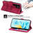 For Samsung Galaxy S26 Ultra Case Flower Pattern PU Leather Wallet Phone Cover with Strap - Wine Red - 6