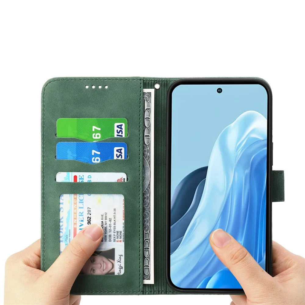 DIERFENG DF-03 For Google Pixel 10a Case Lines Imprint Wallet Leather Phone Cover with Wrist Strap - Green - 2
