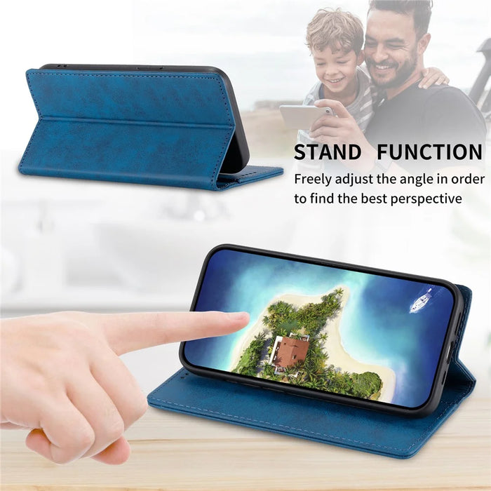 For Samsung Galaxy S26 Wallet Case RFID Blocking PU Leather Phone Cover - Blue - 4
