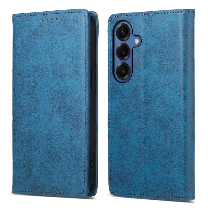 For Samsung Galaxy S26+ Wallet Case RFID Blocking PU Leather Phone Cover - Blue - 1