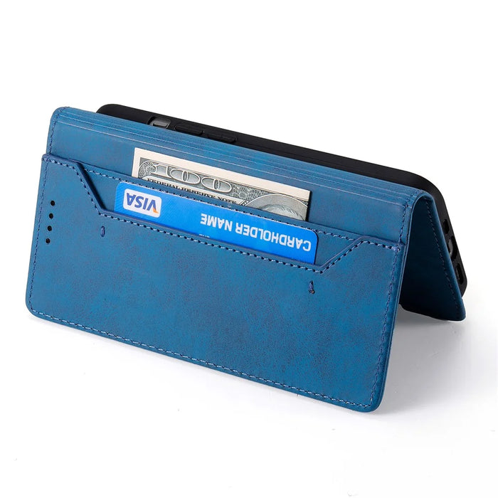 For Samsung Galaxy S26 Ultra Wallet Case RFID Blocking PU Leather Phone Cover - Blue - 2