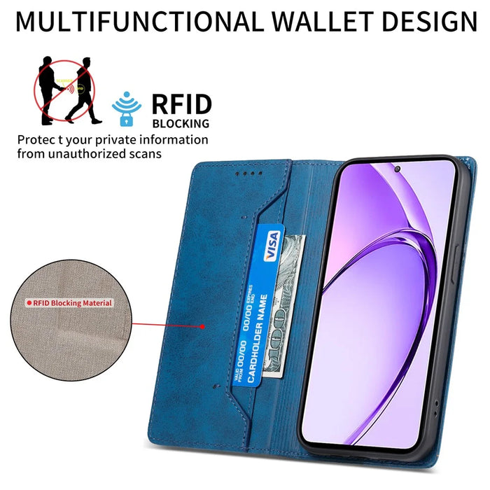 For Samsung Galaxy S26 Ultra Wallet Case RFID Blocking PU Leather Phone Cover - Blue - 3