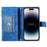 Zipper Pocket Wallet Case for iPhone 14 Pro Max, Fall Resistant Mandala Flower Imprinted PU Leather Stand Cover with Multiple Card Slots - Blue - 2