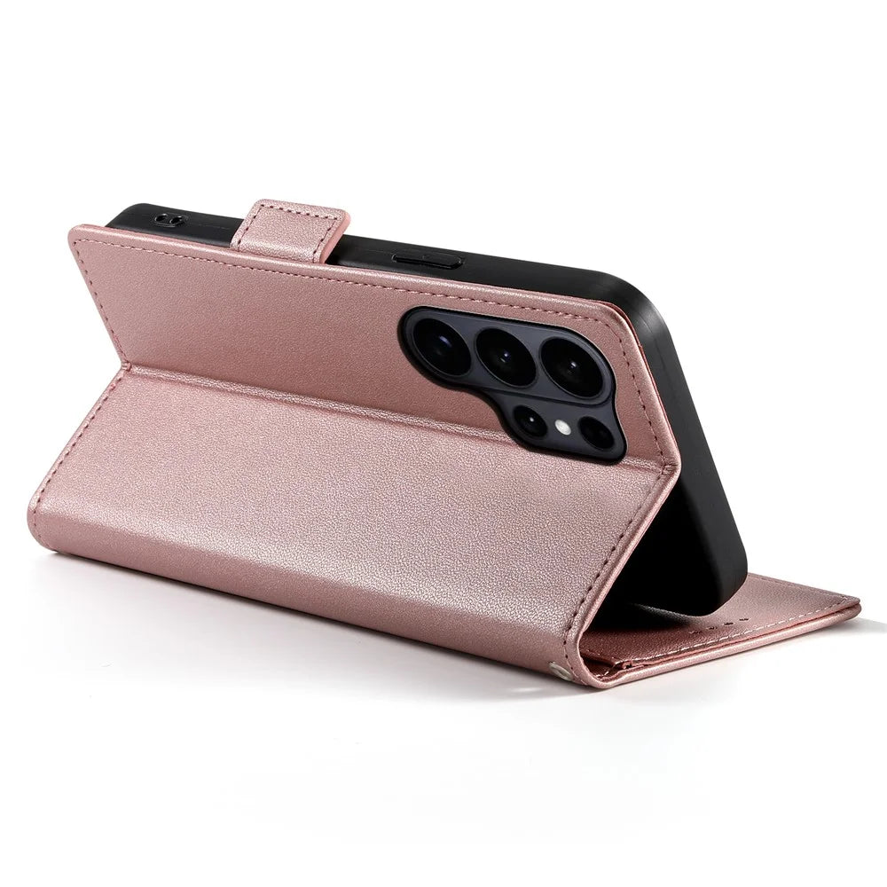 For Samsung Galaxy S26 Ultra Stand Case PU Leather Wallet Phone Cover - Rose Gold - 3