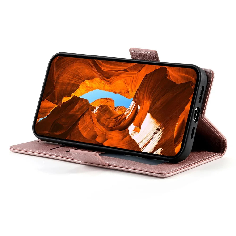 For Samsung Galaxy S26 Ultra Stand Case PU Leather Wallet Phone Cover - Rose Gold - 4