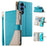 For Samsung Galaxy S26 Case Zipper Wallet Color Splicing Leather Flip Phone Cover with Straps - Lake Blue - 1