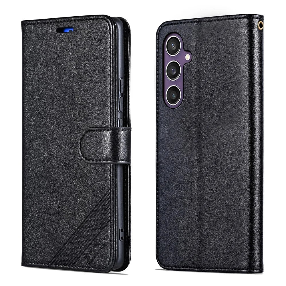 AZNS For Samsung Galaxy A37 5G Case Anti-Scratch PU Leather Stand Wallet Phone Cover - Black - 1