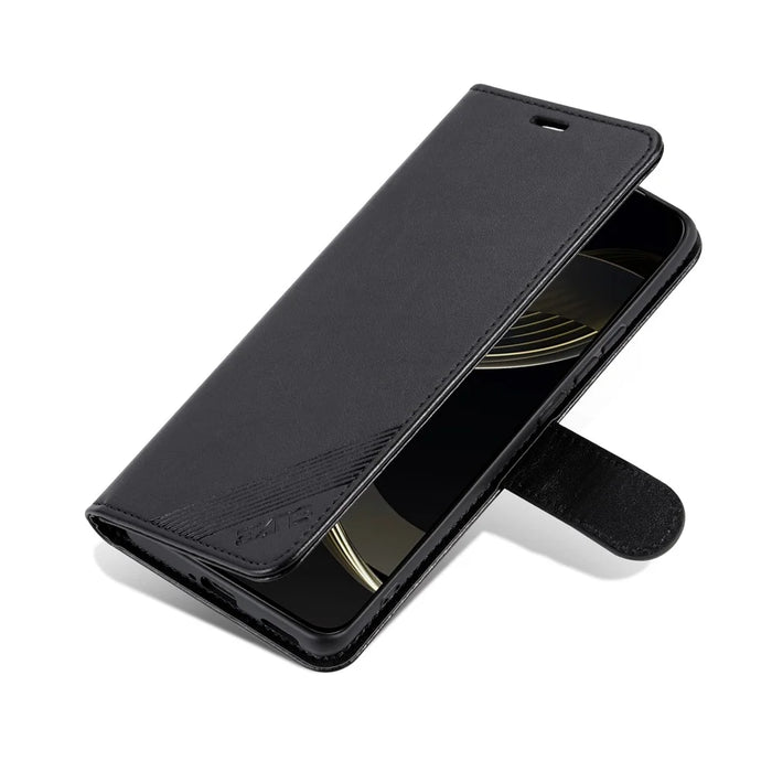 AZNS For Samsung Galaxy A37 5G Case Anti-Scratch PU Leather Stand Wallet Phone Cover - Black - 7