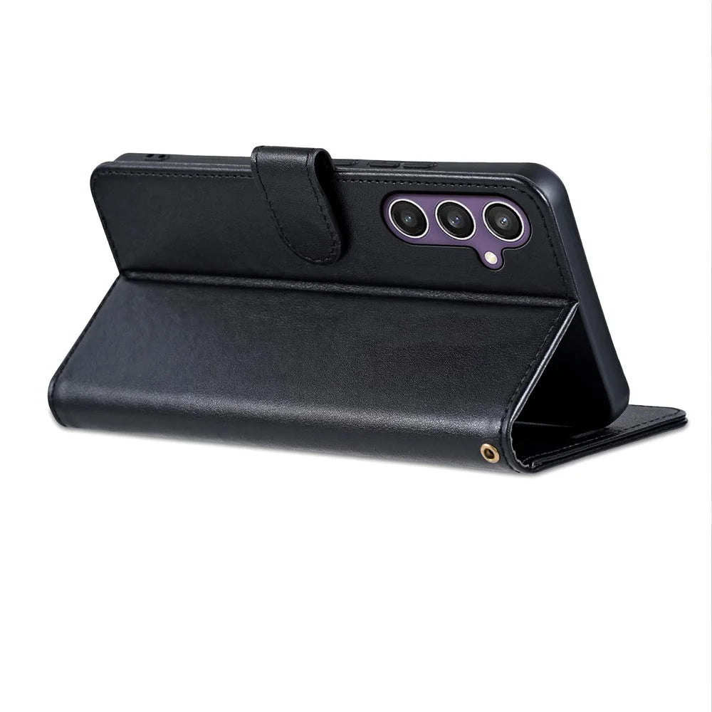 AZNS For Samsung Galaxy A57 5G Case Anti-Scratch PU Leather Stand Wallet Phone Cover - Black - 3