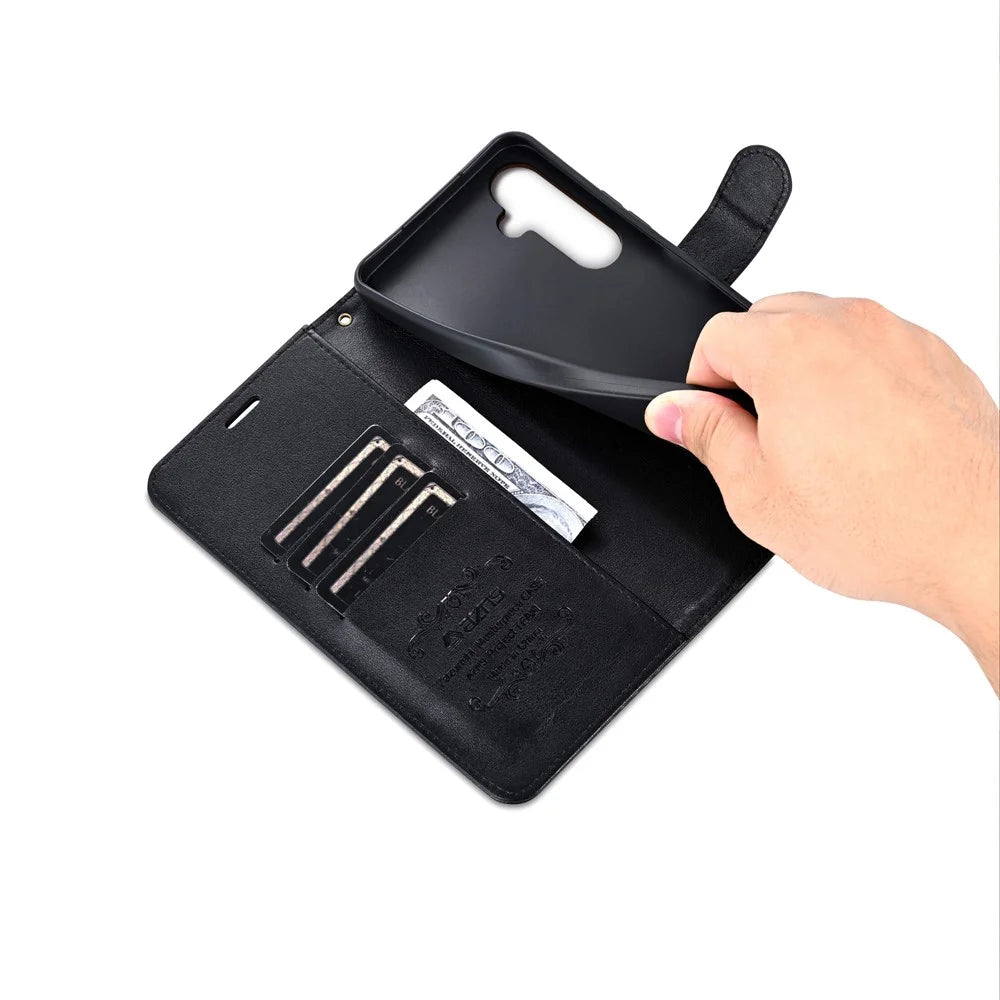 AZNS For Samsung Galaxy S26+ Case Anti-Scratch PU Leather Stand Wallet Phone Cover - Black - 5