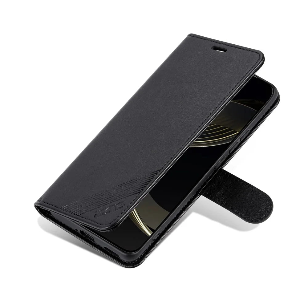 AZNS For Samsung Galaxy S26+ Case Anti-Scratch PU Leather Stand Wallet Phone Cover - Black - 7