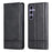 AZNS For Samsung Galaxy A57 5G Case Cowhide Texture PU Leather Wallet Phone Cover - Black - 1