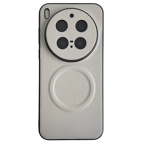For vivo X300 Pro 5G Magnetic Case PU Leather + TPU Phone Back Cover - White - 1