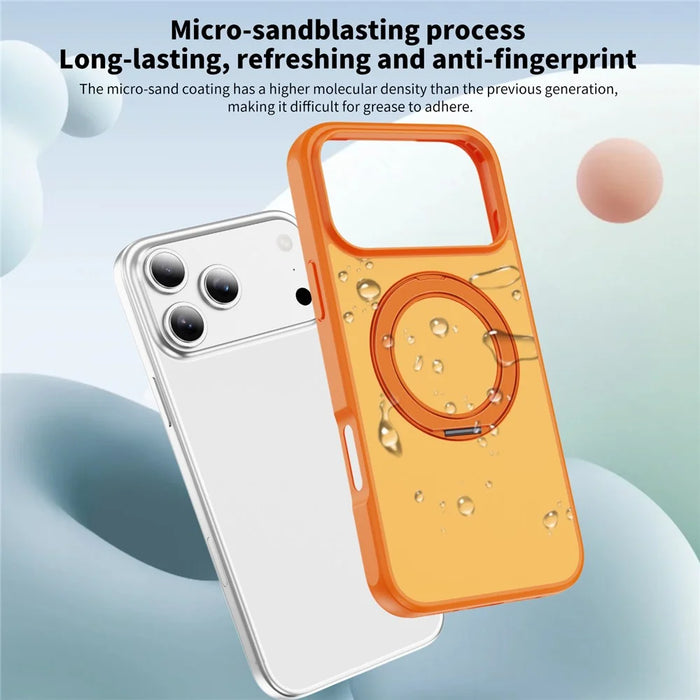 For iPhone 18 Pro Max / 17 Pro Max Magnetic Case with Kickstand Dual Color Anti Drop Protective Phone Cover - Orange - 2