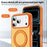 For iPhone 18 Pro Max / 17 Pro Max Magnetic Case with Kickstand Dual Color Anti Drop Protective Phone Cover - Orange - 5