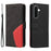 For Samsung Galaxy A37 5G Leather Phone Case Stand Wallet with Bi-colour Splicing Design - Black - 1