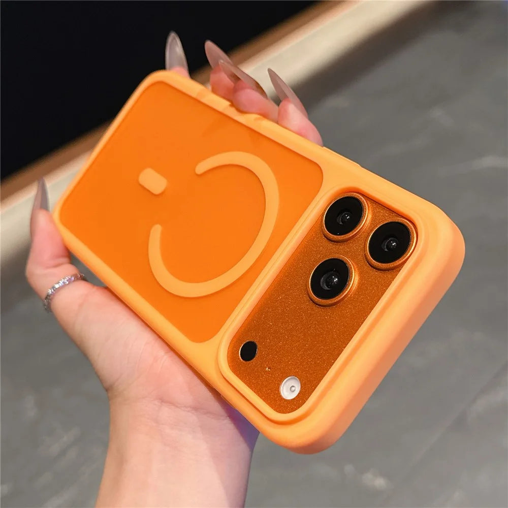 For iPhone 17 Pro Case Compatible with MagSafe 2.0mm Skin-Touch TPU PC Phone Back Cover - Orange - 4