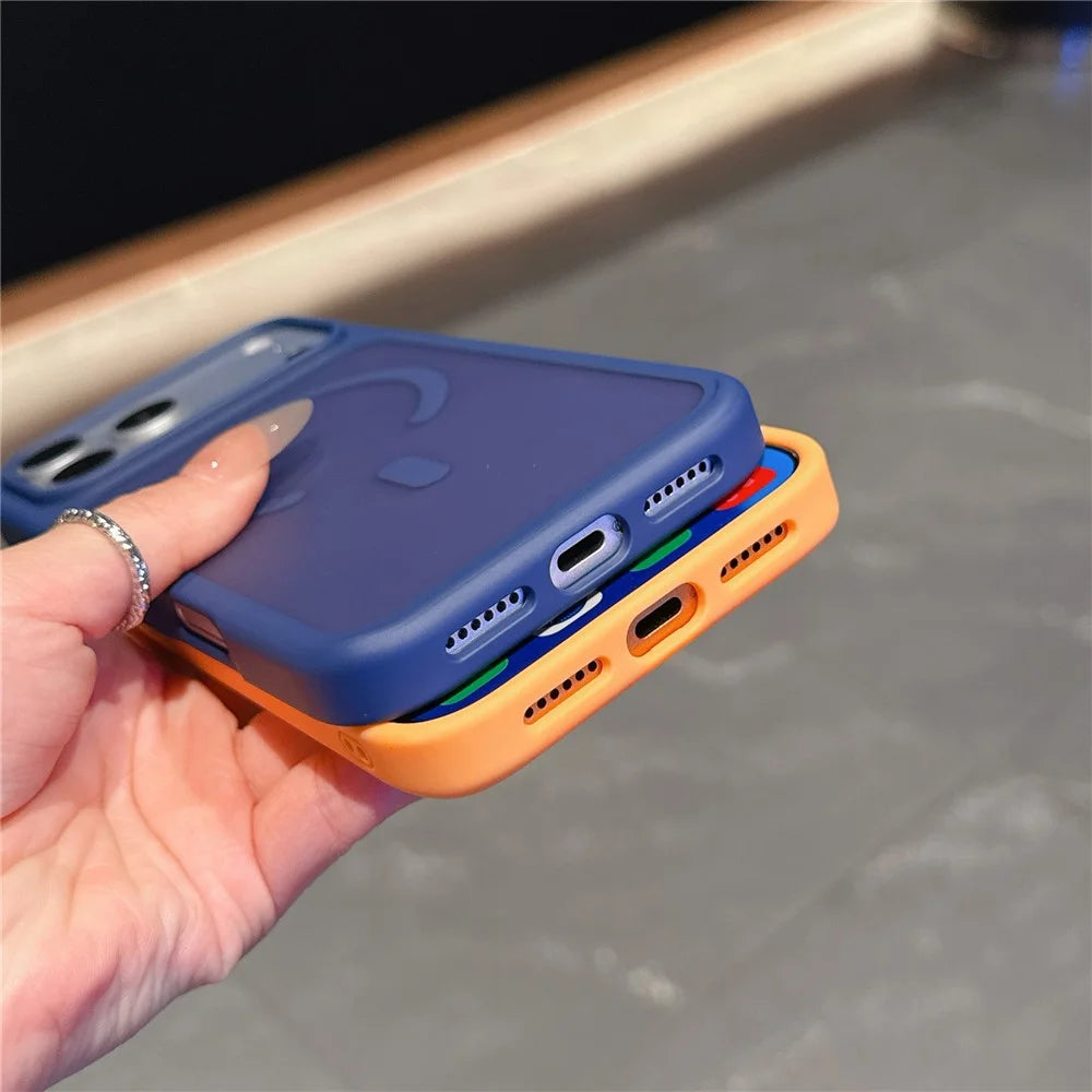 For iPhone 17 Pro Case Compatible with MagSafe 2.0mm Skin-Touch TPU PC Phone Back Cover - Orange - 7