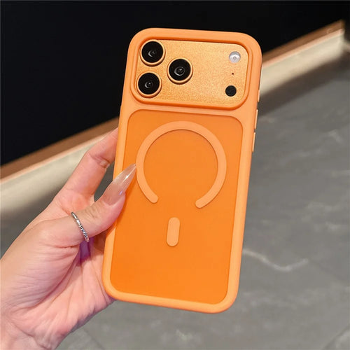 For iPhone 17 Pro Max Case Compatible with MagSafe 2.0mm Skin-Touch TPU PC Phone Back Cover - Orange - 1
