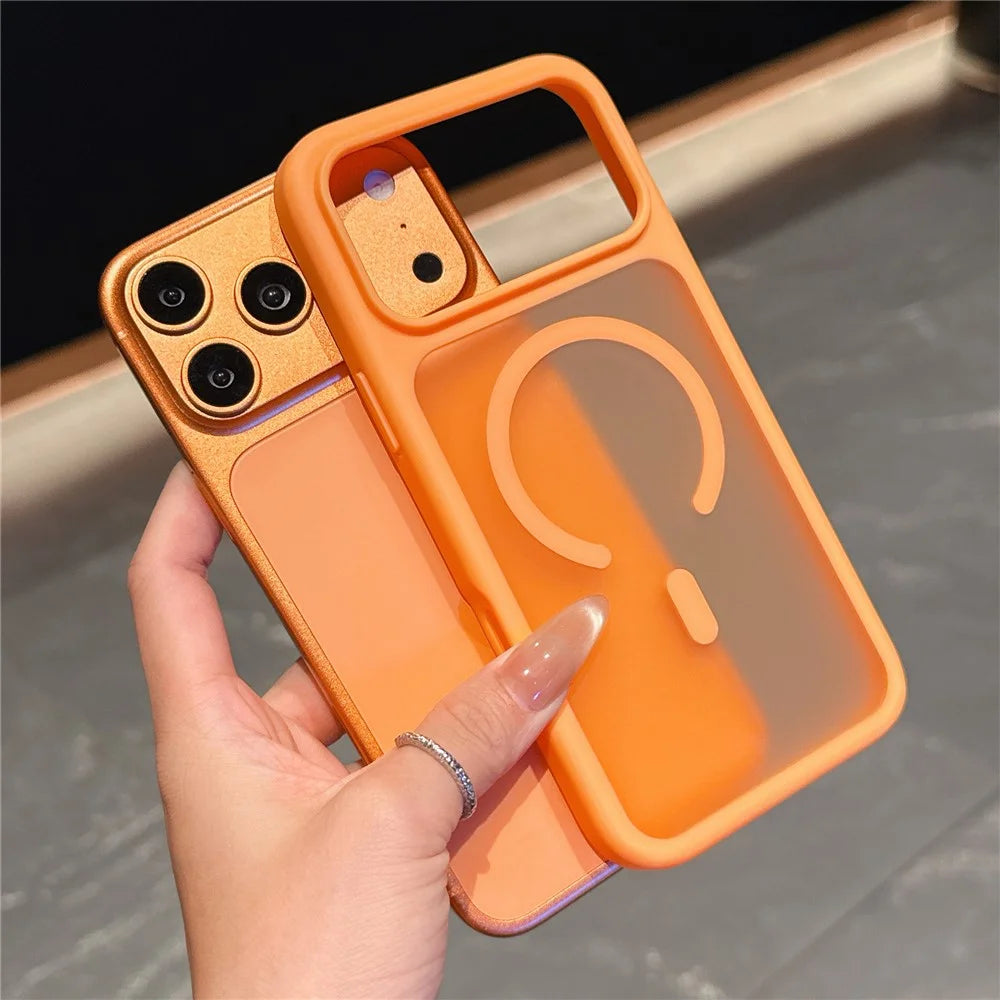 For iPhone 17 Pro Max Case Compatible with MagSafe 2.0mm Skin-Touch TPU PC Phone Back Cover - Orange - 2