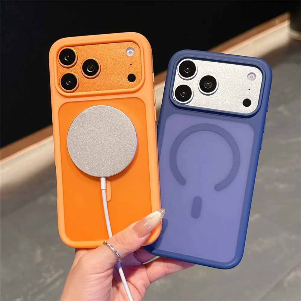 For iPhone 17 Pro Max Case Compatible with MagSafe 2.0mm Skin-Touch TPU PC Phone Back Cover - Orange - 5