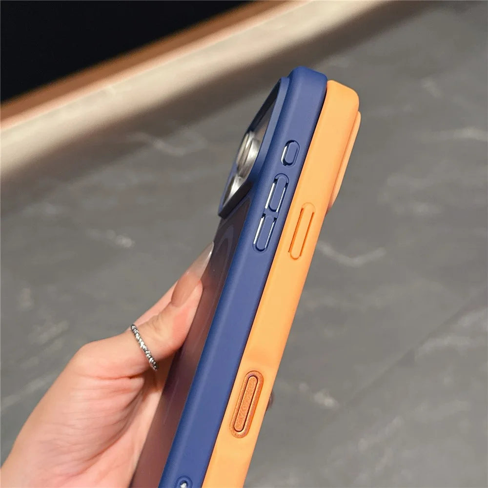 For iPhone 17 Pro Max Case Compatible with MagSafe 2.0mm Skin-Touch TPU PC Phone Back Cover - Orange - 6