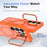 For Samsung Galaxy S24 Ultra Magnetic Case Foldable Kickstand Matte PC + TPU Phone Cover - Orange - 3