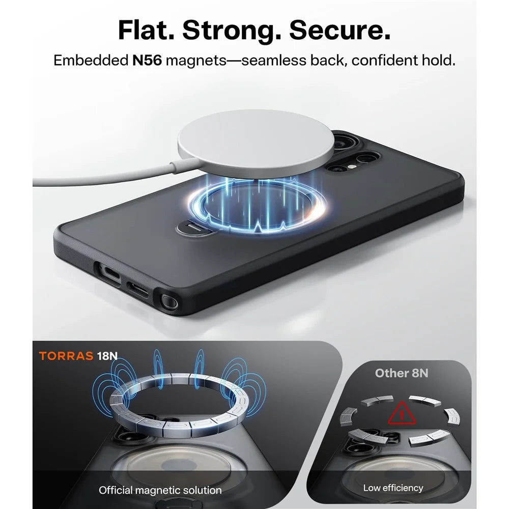 TORRAS Ostand Q3 Spin Series For Samsung Galaxy S26 Ultra Case Magnetic Rotating Kickstand PC + TPU Phone Cover - Black - 5