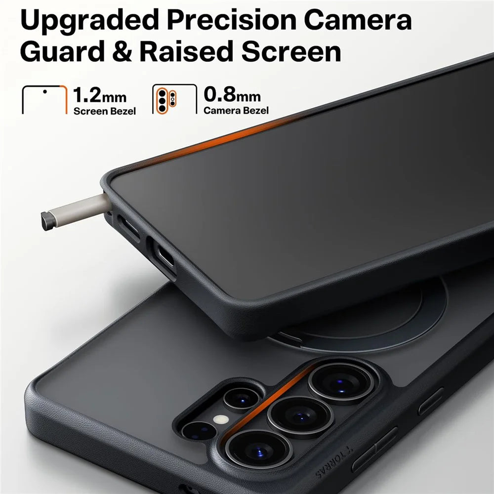 TORRAS Ostand Q3 Spin Series For Samsung Galaxy S26 Ultra Case Magnetic Rotating Kickstand PC + TPU Phone Cover - Black - 7