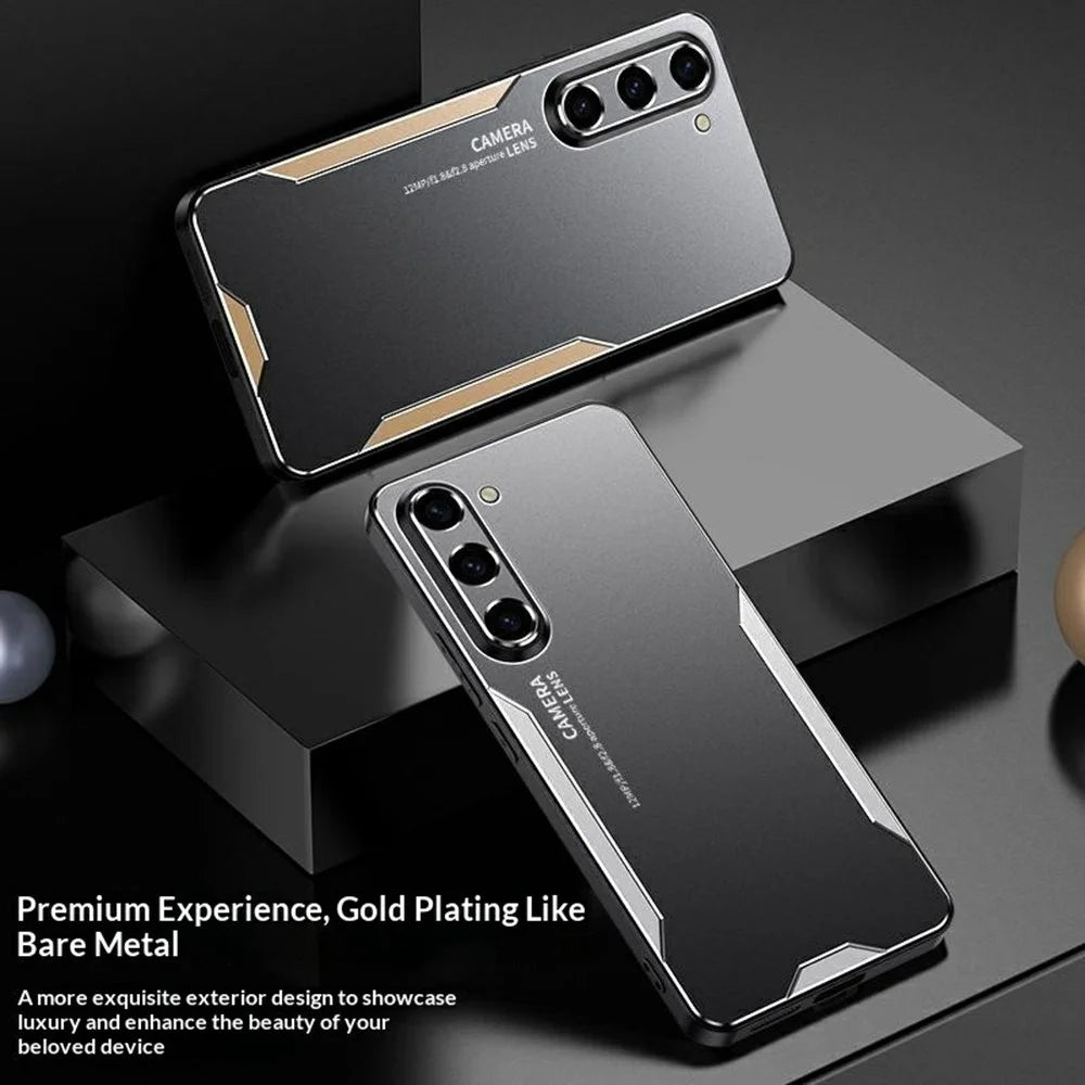 For Samsung Galaxy A37 5G Phone Case Aluminium Alloy TPU PC Back Cover - Gold - 3