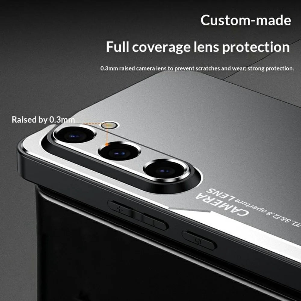 For Samsung Galaxy A37 5G Phone Case Aluminium Alloy TPU PC Back Cover - Gold - 6