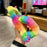For iPhone 17 Pro Rainbow Fluffy Phone Case Winter Warm Hand Strap TPU Cover - Rainbow - 3