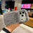 For iPhone 17 Pro Max Solid Color Fluffy Phone Case Winter Warm Hand Strap TPU Cover - Orange - 5