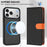 For iPhone 18 Pro Max / 17 Pro Max Leather Case Detachable Wallet Magnetic Phone Cover with Hand Strap - Black / Orange - 3