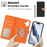 For iPhone 17 Leather Case Detachable Wallet Magnetic Phone Cover with Hand Strap - Black / Orange - 4