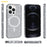 AMORUS For iPhone 13 Pro Max Magnetic Case Compatible with MagSafe Glitter Powder PC + TPU Phone Cover - Black - 6