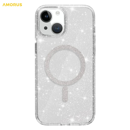 AMORUS Phone Magnetic Case For iPhone 15 Plus  /  14 Plus Compatible with MagSafe Glitter Powder PC + TPU Phone Cover - 2