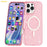 AMORUS For iPhone 16 Pro Max Magnetic Case Compatible with MagSafe Glitter Powder PC + TPU Phone Cover - Pink - 6