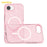 AMORUS For iPhone 17e / 16e Magnetic Case Compatible with MagSafe Glitter Powder PC + TPU Phone Cover - Pink - 3