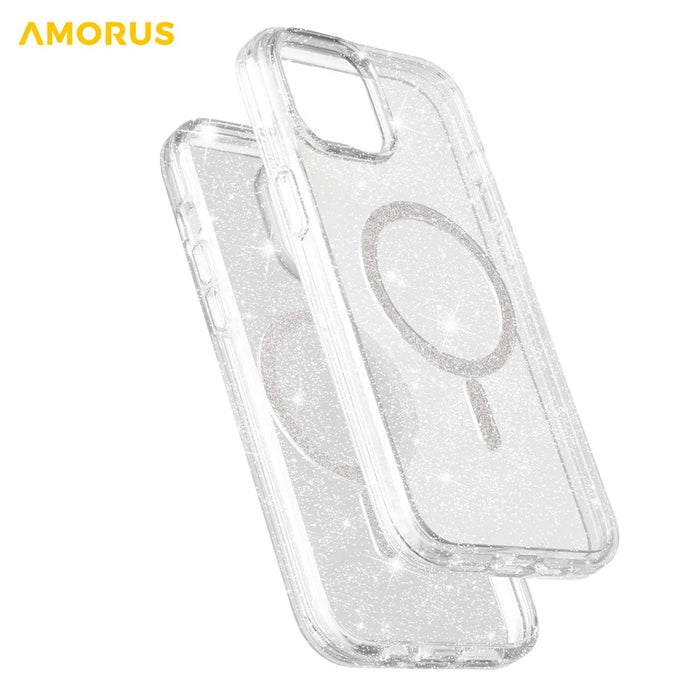 AMORUS Magnetic Case For iPhone 13  /  14 Compatible with MagSafe Glitter Powder PC + TPU Phone Cover - 5