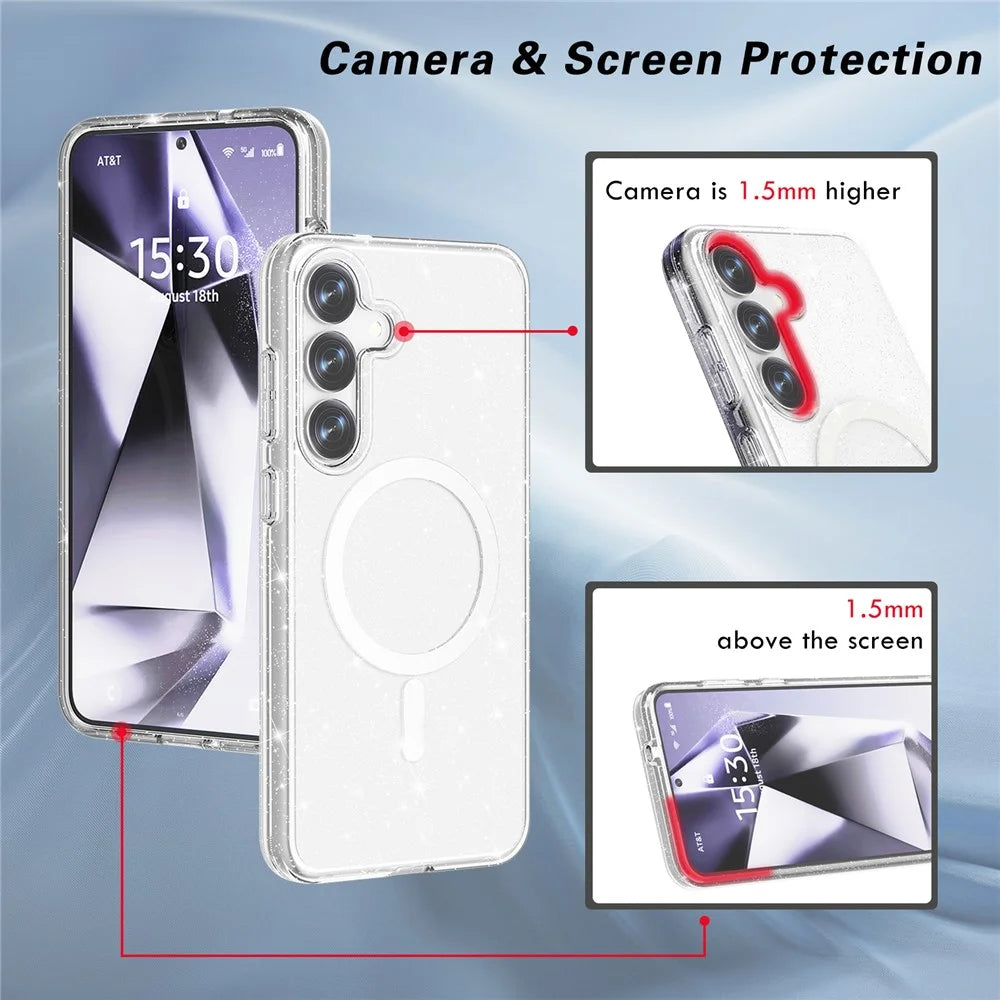 AMORUS For Samsung Galaxy S25+ Glitter Powder PC + TPU Phone Cover - 7