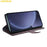 AMORUS For Samsung Galaxy S26 Stand Cases Calf Texture Genuine Split Leather Wallet Phone Cover - Brown - 3