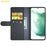 AMORUS For Samsung Galaxy S23 Stand Cases Calf Texture Genuine Split Leather Wallet Phone Cover - Black - 2
