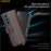 AMORUS For Samsung Galaxy S23 Stand Cases Calf Texture Genuine Split Leather Wallet Phone Cover - Black - 6