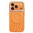 JAUCASE For iPhone 17 Pro Case Compatible with MagSafe Rhinestone Decor Metal Lens Frame PU + TPU Phone Back Cover - Orange - 1