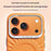 JAUCASE For iPhone 17 Pro Case Compatible with MagSafe Rhinestone Decor Metal Lens Frame PU + TPU Phone Back Cover - Orange - 2