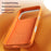 JAUCASE For iPhone 17 Pro Case Compatible with MagSafe Rhinestone Decor Metal Lens Frame PU + TPU Phone Back Cover - Orange - 5